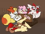 1-upclock 3_toes audino bdsm bondage bound braixen claws feet female foot_fetish lopunny nintendo paws pok&eacute;mon pok&eacute;mon_(species) stocks tickle_torture tickling tickling_feet toe_claws toes video_games zangoose 