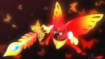  bug butterfly butterfly_wings commentary_request holding holding_sword holding_weapon horns insect kirby:_star_allies kirby_(series) kurono969 morpho_knight no_humans shoulder_pads spoilers sword weapon white_eyes wings 
