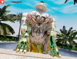 3d_(artwork) anthro barely_visible_genitalia barely_visible_penis black_hair bulge camseven chest_tattoo clothed clothing day digital_media_(artwork) domestic_cat epic_games felid feline felis fortnite fur genitals gold_body gold_thong hair hi_res in_pool male mammal meowdas muscular muscular_anthro muscular_male neck_tattoo nipples patreon patreon_logo penis pink_nipples sky solo tattoo thong thong_only topless topless_anthro topless_male underwear underwear_only white_body white_fur