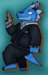 5/7_pistol black_tie_(suit) ceratopsian clothing dinosaur full-length_portrait gun hi_res indoordile invalid_tag kingpin male ornithischian outbackdile payday_2 portrait prehistoic prehistoric_species ranged_weapon reptile scalie scarface solo suit triceratops weapon weaponary