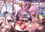  6+girls :d absurdres ahoge alternate_costume apron arm_up artoria_pendragon_(all) artoria_pendragon_(swimsuit_rider_alter) asterios_(fate/grand_order) beer_mug bikini black_gloves black_hair black_legwear blue_hair bow braid breasts bright_pupils closed_eyes commentary_request crossed_legs day detached_collar doll_joints elbow_gloves euryale eyebrows_visible_through_hair fangs fate/grand_order fate_(series) flower food fou_(fate/grand_order) fruit gilgamesh gloves hair_bow hair_flower hair_ornament hair_over_one_eye headpiece highres hood hoodie horns huge_filesize ishtar_(swimsuit_rider)_(fate) jack_the_ripper_(fate/apocrypha) jeanne_d'arc_(alter)_(fate) jeanne_d'arc_(fate)_(all) jeanne_d'arc_alter_santa_lily lancer large_breasts long_hair low_ponytail maid_bikini maid_headdress mash_kyrielight md5_mismatch medium_breasts mop mordred_(fate)_(all) mordred_(swimsuit_rider)_(fate) multiple_boys multiple_girls navel nursery_rhyme_(fate/extra) open_mouth outdoors palm_tree parfait paw_gloves paws pink_hair puffy_short_sleeves puffy_sleeves purple_eyes ribbon_trim sand_castle sand_sculpture shinooji short_hair short_sleeves side-tie_bikini silver_hair sitting small_breasts smile strawberry swimsuit tamamo_(fate)_(all) tamamo_cat_(fate) tattoo thighhighs tray tree twin_braids waist_apron wariza white_legwear white_pupils wrist_cuffs yellow_eyes 