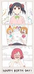  ... 3koma 6+girls :d ayase_eli bangs birthday birthday_cake birthday_party black_hair blonde_hair blush bow brown_hair cake cardigan closed_eyes closed_mouth collared_shirt comic commentary confetti english eyebrows_visible_through_hair food fork funny_glasses glasses green_bow hair_between_eyes hair_bow happy_birthday highres hoshizora_rin indoors kasa_list kousaka_honoka love_live! love_live!_school_idol_project multiple_girls nishikino_maki nose_blush open_mouth orange_hair pink_cardigan plate pleated_skirt purple_hair red_bow red_eyes shirt short_sleeves side_ponytail skirt smile spoken_ellipsis spoken_exclamation_mark spoon star streamers sweat toujou_nozomi translation_request twintails white_shirt white_skirt yazawa_nico 