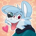 1:1 anthro blush blush_lines canid canine canis cheek_tuft eyebrows facial_tuft glistening glistening_eyes glistening_nose headshot_portrait heart_symbol hood male mammal mana_(manaozyfolf) manaozyfolf outline portrait raised_eyebrows simple_background solo tongue tongue_out tuft whisker_spots white_outline wolf