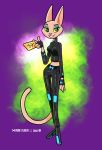  anthro breasts cat clothed clothing feline female ferretface99 green_eyes looking_at_viewer mammal midriff smile solo 