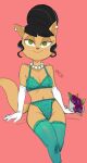 2025 anthro armwear black_hair bouquet bra clothing dated dbaru domestic_cat ear_piercing elbow_gloves felid feline felis female flower flower_bouquet fur gem gloves green_eyes hair hair_bun hair_up handwear hi_res holding_bouquet holding_flower holding_object jewelry kitty_katswell lace_bra lace_panties legwear lingerie mammal midriff navel necklace nickelodeon panties pearl_(gem) pearl_necklace piercing pink_background plant simple_background smile solo stockings t.u.f.f._puppy tan_body tan_fur teal_bra teal_clothing teal_legwear teal_panties teal_stockings teal_underwear thigh_stockings tied_hair underwear white_clothing white_gloves white_handwear