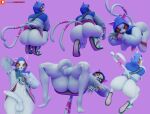 abs anthro asian_mythology balls big_butt big_penis black_nose blue_clothing blue_hoodie blue_topwear butt camseven closed_smile clothing crouching cybernetic_hand cybernetics domestic_cat east_asian_mythology empty_eyes epic_games fangs felid feline felis footwear forked_tail fortnite fur furgonomic_hoodie furgonomics genitals hand_behind_head hi_res hoodie japanese_mythology looking_at_viewer looking_back looking_back_at_viewer machine male mammal mouth_closed multicolored_hoodie mythology navel nekomata notched_ear nyanja_(fortnite) pantsless_anthro pantsless_male penis pink_inner_ear purple_background red_body red_fur shoes simple_background smile solo tail teeth tongue tongue_out topwear topwear_lift unusual_anatomy unusual_tail whiskers white_body white_clothing white_fur white_hoodie white_topwear yellow_eyes yokai