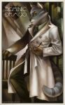 anthro art_deco black_eyebrows black_nose border bottomwear brown_clothing brown_gloves brown_handwear chair character_name city clothed clothed_anthro clothed_male clothing coat collared_shirt colored detailed_background digital_media_(artwork) digital_painting_(artwork) domestic_cat dominic_drago eyebrows felid feline felis fully_clothed fully_clothed_anthro fully_clothed_male fur furniture gloves green_bottomwear green_clothing green_eyes green_necktie green_pants green_shirt green_topwear grey_body grey_fur handwear holding_object holding_smoking_pipe lackadaisy male male_anthro mammal markings necktie official_art painting_(artwork) pants shirt smoking_pipe solo striped_body striped_fur striped_markings striped_tail stripes tail tail_markings text topwear tracy_j._butler trenchcoat url whiskers white_border white_trenchcoat white_whiskers