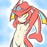  2017 amber_eyes anthro blush breath_of_the_wild crackers featureless_crotch looking_at_viewer male marine navel nintendo nude sidon_(zelda) smile solo the_legend_of_zelda video_games zora 