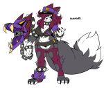 2025 3_toes 4_fingers anaugi anklet anthro arm_tuft asian_clothing big_breasts big_tail blackgate_(anaugi) blaster bottomwear bracelet breasts canid canine canis claws cleavage clothed clothing collar crop_top dipstick_tail ear_piercing east_asian_clothing feet female finger_claws fingers fur gakuran garter_straps grey_body grey_fur hair hair_over_eye hi_res huge_tail japanese_clothing japanese_school_uniform jewelry leg_tuft legband legwear mammal markings midriff navel navel_piercing piercing red_eyes red_hair school_uniform shirt shorts simple_background solo spiked_anklet spiked_bracelet spiked_collar spiked_legband spikes stirrup_legwear stirrup_stockings stockings tail tail_markings toe_claws toes topwear torn_clothing torn_legwear tuft uniform white_background wolf