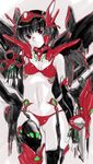  armor bikini bikini_armor black_hair guardic_gaiden highres mecha_musume red_eyes shinama sketch swimsuit system_d.p. 