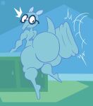 aardvark anthro artist_logo artist_name big_butt bottom_heavy bubble_butt butt butt_jiggle butt_slap crossbar_emanata curvy_figure emanata eyelashes eyewear femboy flash_emanata glasses hand_on_table happy_tree_friends hi_res huge_butt jiggling logo looking_at_own_butt male mammal on_one_leg pie_cut_eyes rear_view signature slap small_waist sniffles_(htf) solo standing text thatdawgmurray thick_thighs watermark