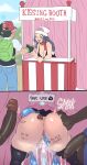  1girl 3boys after_sex ash_ketchum ass ass_focus blush body_writing booth_seating breasts cheating_(relationship) cleavage condom condom_balloon condom_in_ass condom_left_inside cum cum_in_pussy dark-skinned_male dark_skin dawn_(pokemon) hat highres huge_ass huge_penis interracial multiple_boys netorare one_eye_closed open_mouth penis pokemon pokemon_dppt queen_of_spades_symbol riderxtremex scarf smile spade_(shape) spade_tattoo stealth_sex tally tattoo used_condom very_dark_skin wince 