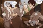 2_penises animal_genitalia animal_penis anthro anthro_on_taur anthro_penetrated anus areola ass_up balls big_penis bodily_fluids breasts brown_body butt butt_grab centaur comic deer dialogue digital_media_(artwork) duo english_text equid equid_taur equine equine_genitalia equine_penis equine_taur erection european_mythology eye_contact eyes_closed eyewear eyewear_only felicia_(tvard) female female_anthro finger_fetish finger_in_mouth finger_play fingers from_behind_position fur genital_fluids genitals glasses glasses_only greek_mythology hair hand_on_butt hi_res horn humanoid_taur jack_(centaurjack) larger_male larger_taur looking_at_another male male/male male_penetrating male_taur mammal mammal_taur multi_genitalia multi_penis mythology nipples nude on_one_leg open_mouth penetration penile penis pubes saliva saliva_on_finger sex size_difference smaller_anthro smaller_female smile speech_bubble spread_legs spreading stable standing standing_sex tail taur taur_penetrating taur_penetrating_anthro text tvard vaginal vaginal_penetration vulva wearing_glasses