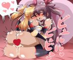  2girls anus artist_request ass bed blonde_hair blue_eyes blush boots breasts brown_hair censored cum cum_in_pussy curvy elbow_gloves fishnets futaba_lili_ramses futanari gauntlets gloves grabbing hair_ribbon happy_sex hips huge_ass leotard long_hair lying magical_girl mating_press mizuki_yukikaze moaning multiple_girls on_bed open_mouth orgasm pillow pink_eyes pussy ribbon sex small_breasts spread_legs sweat taimanin_(series) taimanin_yukikaze tentacle_and_witches thigh_boots thighhighs trembling twintails vaginal wide_hips 