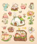  :d :o artist_name basket bird black_eyes blue_eyes blush blush_stickers boned_meat bow branch bronto_burt brown_eyes bug butterfly cake cake_slice candy cappy_(kirby) cherry chimney closed_eyes commentary cup elfilin english_commentary envelope fairy_wings flower flower_on_head fly_agaric food fork fruit highres holding holding_flower house in_container in_cup invincible_candy jar key kirby kirby&#039;s_house kirby_(series) kurain_villager lily_of_the_valley log lollipop maxim_tomato meat moss multiple_views mushroom needlous on_roof open_mouth orange_background picnic_basket pink_background pink_bow pink_flower plant plate pop_flower red_flower rose simple_background sitting sitting_on_log sitting_on_roof sleeping smile sparkle star_(symbol) swirl_lollipop teabag teacup teapot tomato tree_stump tulip twitter_username vines waddle_dee white_flower wings yellow_flower zzz 
