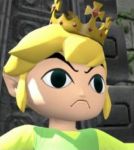  angry annoyed blonde_hair clothed clothing crown digital_media_(artwork) frown hair humanoid humor hylian male mammal nintendo not_furry parody pointy_ears roaxes simple_background solo the_legend_of_zelda toon_link video_games young 