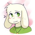 2017 alpha_channel anthro asriel_dreemurr blush boss_monster caprine crackers cub goat green_eyes jewelry male mammal necklace solo undertale video_games young 