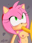  against_wall amy_rose anthro breasts duo excito faceless_male fellatio female female_focus hedgehog male male/female mammal miles_prower navel nude oral penis sex solo_focus sonic_(series) sweat yellow_penis 