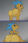absurd_res alien anthro before_and_after big_butt bubble_butt butt digital_media_(artwork) halo_(series) hi_res huge_butt kig-yar kiggy looking_at_butt looking_at_own_butt looking_back looking_back_at_self looking_down looking_down_at_butt looking_down_at_self male microsoft mukihyena multiple_images ruuhtian_(kig-yar) scalie sitting solo xbox_game_studios