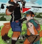 2025 abs age_difference anthro anthro_on_anthro anthro_penetrated anthro_penetrating anthro_penetrating_anthro areola arm_hair ball balls beard big_penis bodily_fluids body_hair bottomwear canid canine chest_hair cigarette claws clothed clothing cloud collared_shirt crescent_moon daddy_kink day detailed_background dialogue dripping duo english_text erection eyebrow_piercing eyebrow_ring eyebrows facial_hair facial_piercing father_(lore) father_and_child_(lore) father_and_son_(lore) father_penetrating_son fellatio flag flag_(object) footwear foreskin fox frisky_(foxjxck) fur genitals glans golf golf_ball golf_club golf_course grass hair heart_after_text heart_symbol hi_res highlights_(coloring) holding_object humanoid_genitalia humanoid_penis incest_(lore) jerro jockstrap kneeling lens_flare looking_up makani_(foxjxck) male male/male male_penetrated male_penetrating male_penetrating_male mammal moon muscular muscular_anthro muscular_male navel nipple_piercing nipples nose_piercing nose_ring older_dom_younger_sub onomatopoeia oral oral_penetration outside painterly parent_(lore) parent_and_child_(lore) parent_and_son_(lore) pecs penetration penile penis penis_in_mouth piercing plant plantigrade pubes raised_clothing raised_shirt raised_topwear ring_piercing saliva saliva_drip saliva_on_penis sandals sex shadow shirt shoes shorts shrub signature sky smoke smoking son_(lore) sound_effects sport standing stubble text topwear tuft underwear unretracted_foreskin unzipped vein younger_penetrated zipper