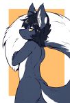  2017 alpha_channel amber_eyes anthro canine crackers fox fur looking_at_viewer male mammal nude solo 