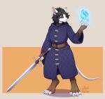 anthro armor bald_tail black_hair clothing female fingerless_gloves footwear gloves hair handwear hi_res magic mammal melee_weapon murid murine nohl_(ashencoat) pink_nose rat rodent socks solo sword toeless_footwear toeless_socks weapon witchofavalon yellow_eyes