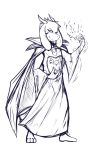  2017 anthro asriel_dreemurr boss_monster caprine cloak clothing crackers dress goat grin horn jewelry looking_at_viewer mammal necklace simple_background smile solo standing undertale video_games white_background 