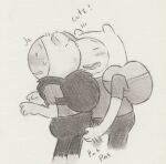 adventure_time backpack blush butt_pat cartoon_network clothing duo elemental_creature elemental_humanoid fern_(adventure_time) finn_the_human flora_fauna graphite_(artwork) hat headgear headwear hi_res human humanoid lynxfurr male male/male mammal plant plant_humanoid selfcest sharp_teeth smile square_crossover teeth toony traditional_media_(artwork)