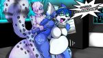  2018 anthro aquilo_whitewalker balls big_balls big_tail biped black_nose blue_ears blue_eyes blue_fur blue_tail breasts canine clenched_teeth collar cum cum_inflation detailed_background dialogue digital_media_(artwork) dipstick_tail duo ear_piercing english_text fangs featureless_breasts feline female fox from_behind_position fur green_eyes grey_collar grey_ears grey_fur grey_spots hair hair_over_eye huge_balls hyper hyper_balls inflation inside kitt_kitten krystal leopard looking_pleasured male male/female male_penetrating mammal markings multicolored_fur multicolored_tail nintendo piercing pink_tongue sex snow_leopard speech_bubble spots spotted_fur star_fox teeth text tongue two_tone_fur two_tone_tail video_games white_balls white_belly white_fur white_hair white_markings white_tail wide_hips 