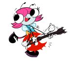 2024 antennae_(anatomy) axe_guitar blue_bottomwear blue_clothing blue_skirt bottomwear clothing disney female footwear freckled_face freckles gloves guitar hair handwear jaq_artz maggie_pesky multi_arm multi_limb musical_instrument orange_bottomwear orange_clothing orange_skirt pink_clothing pink_footwear pink_hair pink_socks plucked_string_instrument skirt smile socks solo string_instrument the_buzz_on_maggie white_clothing white_gloves white_handwear wings