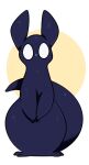 ambiguous_gender black_body black_ears black_tail bloominglynx empty_eyes felid feral front_view gastropod hi_res hybrid mammal mollusk rain_world simple_background slug solo tail videocult