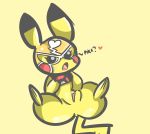  &lt;3 absurd_res bottomless cleft_tail clothed clothing cosplay_pikachu cute female feral hi_res nintendo open_mouth pikachu pikachu_libre pok&eacute;mon pok&eacute;mon_(species) pussy semi-anthro solo spread_legs spread_pussy spreading tasteydonuts text tongue video_games 
