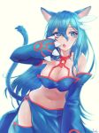 3:4 alternate_species animal_humanoid bikini blue_bikini blue_bottomwear blue_clothing blue_crop_top blue_ears blue_eyes blue_hair blue_legwear blue_shirt blue_skirt blue_sleeves blue_swimwear blue_tail blue_thigh_highs blue_topwear bottomwear cat_humanoid clothing crop_top eyelashes felid felid_humanoid feline feline_humanoid female generation_3_pokemon hair humanoid kyogre legendary_pokemon legwear long_hair long_tail mammal mammal_humanoid nintendo open_mouth pokemon pokemon_(species) pokemon_humanoid shirt skirt solo swimwear tail tassel_cat thigh_highs topwear two-piece_swimsuit