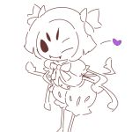  &lt;3 2016 anthro arachnid arthropod brown_and_white clothed clothing crepix looking_at_viewer low_res monochrome muffet one_eye_closed simple_background solo spider undertale video_games white_background wink 