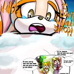  2024 absurd_res anthro big_breasts breasts canid canine cloud cream_the_rabbit female fox fur generalgodzilla group hi_res huge_breasts lagomorph leporid macro male mammal miles_prower orange_body orange_fur outside rabbit sega sonic_the_hedgehog_(series) speech_bubble text trio vanilla_the_rabbit yellow_eyes 