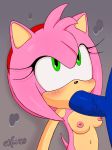  against_wall amy_rose anthro blue_penis breasts duo excito faceless_male fellatio female female_focus hedgehog male male/female mammal navel nude oral penis sex solo_focus sonic_(series) sonic_the_hedgehog sweat 