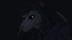 a_masquerade_in_the_woods absurd_res american_opossum anthro blue_eyes blue_hair cigarette hair hi_res hood male mammal marsupial mason_(a_masquerade_in_the_woods) packbepackin smoking smoking_cigarette solo