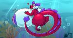  absurd_res anthro areola big_breasts big_butt birdo bow_ribbon breasts butt dinosaur eel english_text female fish heart_symbol hi_res huge_breasts huge_butt huge_hips huge_thighs hybrid hyper hyper_breasts looking_at_viewer looking_back marine mario_bros mattthetooncat mostly_nude multicolored_body nintendo one_eye_closed onomatopoeia pasties prehistoric_species purple_areola reptile scalie seashell_pasties solo sound_effects text thick_thighs two_tone_body wide_hips wink 