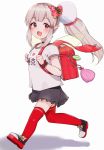  :d backpack bag bangs black_footwear black_skirt blush breasts crime_prevention_buzzer elf elu_(nijisanji) eyebrows_visible_through_hair flower frilled_skirt frills full_body green_wings hair_flower hair_ornament highres holding i_heart... long_hair looking_at_viewer looking_to_the_side nijisanji open_mouth pleated_skirt pointy_ears ponytail racchi. randoseru red_eyes red_flower red_legwear running shirt shoes short_sleeves side_ponytail sidelocks skirt small_breasts smile solo thighhighs transparent_wings virtual_youtuber white_background white_shirt wings younger 