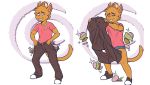  2018 anthro burgerpants cat clothing crackers feline male mammal meme pants simple_background solo teeth torn_clothing torn_pants undertale video_games white_background 