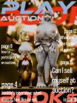 3d_(artwork) absurd_res anthro auction ball_gag balls big_balls big_breasts blender_cycles breasts canid canine canis chastity_cage chastity_device digital_media_(artwork) duo ear_piercing ear_ring facial_piercing female fictional_magazine_cover gag genitals gynomorph haolde haolde_(character) hi_res huge_balls huge_breasts intersex mamagen mammal mechanical_arm mechanical_leg nose_piercing nose_ring nude nude_female piercing restraints ring_piercing sensory_deprivation wolf 
