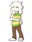 2018 alpha_channel anthro asriel_dreemurr caprine crackers cub goat green_eyes male mammal solo standing undertale video_games young 