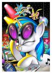  2013 andypriceart big_macintosh_(mlp) blonde_hair blue_eyes blue_feathers blue_hair border cute cutie_mark dancing derpy_hooves_(mlp) disco_ball earth_pony english_text equine eyelashes eyes_closed eyewear feathered_wings feathers female feral fluttershy_(mlp) flying friendship_is_magic green_eyes green_hair group hair headphones hooves horn horse inside looking_at_viewer lyra_heartstrings_(mlp) male mammal multicolored_hair music musical_note my_little_pony nightclub nude one_eye_closed open_mouth open_smile pegasus pink_hair pinkie_pie_(mlp) pony portrait purple_eyes rainbow_dash_(mlp) rainbow_hair signature smile solo_focus standing sunglasses text tongue tongue_out traditional_media_(artwork) turntable_(decks) two_tone_hair unicorn vinyl_scratch_(mlp) white_border wings wink yellow_feathers 
