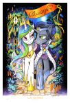  &lt;3 2016 absurd_res alternate_universe andypriceart black_hair blue_hair border cape clothing crown english_text equine eye_contact eyelashes eyeshadow feathered_wings feathers female feral folded_wings friendship_is_magic good_king_sombra_(idw) green_eyes hair half-closed_eyes hi_res hooves horn king_sombra_(mlp) leaves long_hair love makeup male male/female mammal mascara moon mostly_nude multicolored_hair my_little_pony night nude outside princess_celestia_(mlp) purple_eyes rainbow_hair royalty signature sky smile street_lamp text tree two_tone_hair unicorn walking white_border white_feathers winged_unicorn wings 