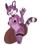  2018 absurd_res anthro big_butt blush breasts butt cat clothing collar covered_nipples digital_media_(artwork) esprit-arait feline female fur hi_res jess_the_servel legwear looking_at_viewer mammal nipples nude open_mouth simple_background smile solo sonic_(series) 