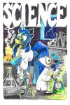  2016 :o absurd_res andypriceart beaker blue_feathers blue_hair bone book border castle clothed clothing crown cutie_mark duo english_text equine eyebrows eyelashes eyewear feathered_wings feathers female feral for_science! friendship_is_magic glass glowing_horn goggles hair hi_res holding_object hooves horn inside lab_coat levitation lightning long_hair magic male mammal marsupial my_little_pony open_mouth opossum pet princess_luna_(mlp) raised_leg royalty scalpel shelf signature skull smoke standing tail_hold teal_eyes text tiberius_(mlp) traditional_media_(artwork) vial white_border window winged_unicorn wings 
