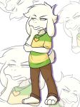  2018 alpha_channel anthro asriel_dreemurr caprine crackers cub goat green_eyes male mammal solo standing undertale video_games young 