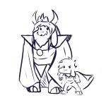  2018 age_difference anthro asgore_dreemurr asriel_dreemurr caprine crackers crown cub duo goat horn male mammal simple_background size_difference undertale video_games white_background young 
