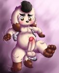  2018 4_toes 5_fingers anthro balls big_penis black_hair brown_eyes canine circumcised cut_(disambiguation) cute_fangs digital_media_(artwork) disembodied_hand dog erection eyebrows feet freckles fur glans grope hair humanoid_penis isaac_(tahgoomy) long_ears male mammal nude paws penis shaking slightly_chubby tahgoomy toes tuft 