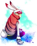  anthro clothed clothing eyewear fully_clothed fur gloves goggles hosi king_kazma lagomorph mammal rabbit sitting solo summer_wars vest 